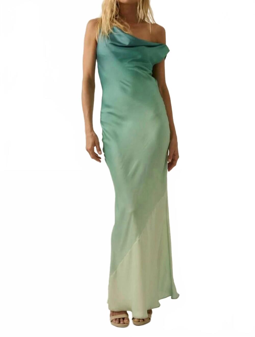 NEW PROMESA the forever ombresatin dress in pine green
